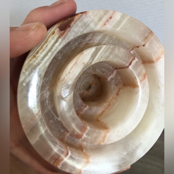 Vtg Carved Onyx Candle Holder - Picture 11 of 13